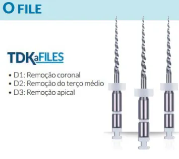 Lima-Rotatoria-Retratamento-O-File Lima Rotatoria Retratamento O-File D1-D2-D3 TDK (C/6 Unidades) - Imagem 1